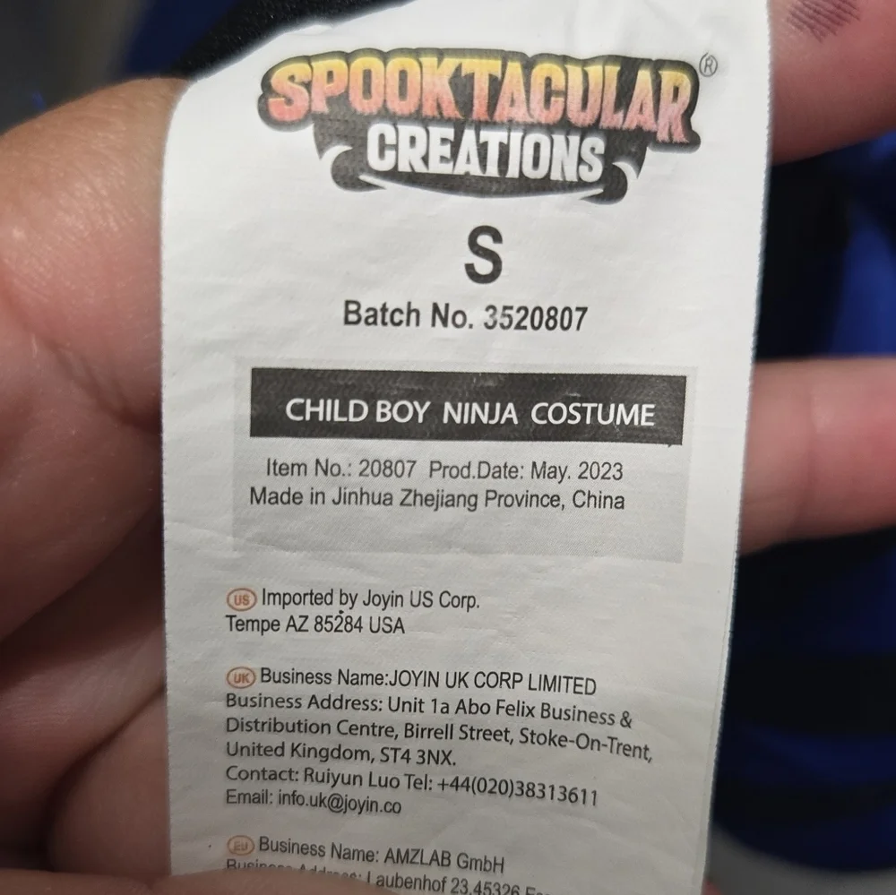 Spooktacular Creations Boy's Ninja Outfit Blue Sz Small